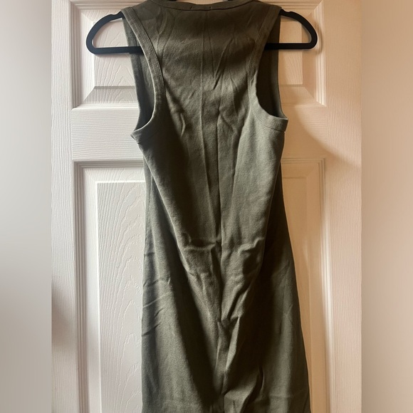 JAMES PERSE Ribbed Cotton Midi Green Dress size 2 - Picture 6 of 7